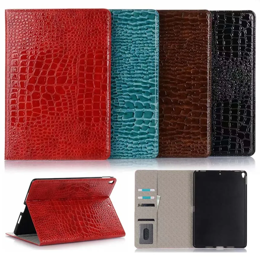 Новый флип чехол для iPad Pro 11 2018 Роскошный из крокодиловой кожи pu подставка