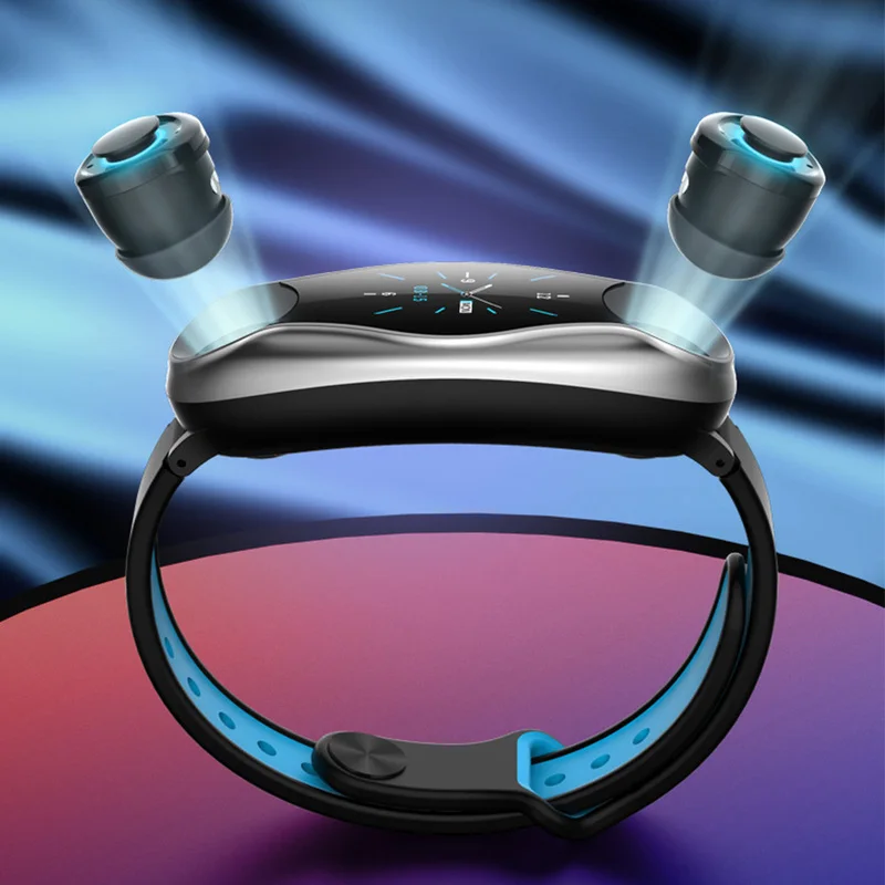 T90 смарт-браслет TWS Bluetooth наушники 2 в 1 фитнес-браслет 5 0 чип мужские и женские