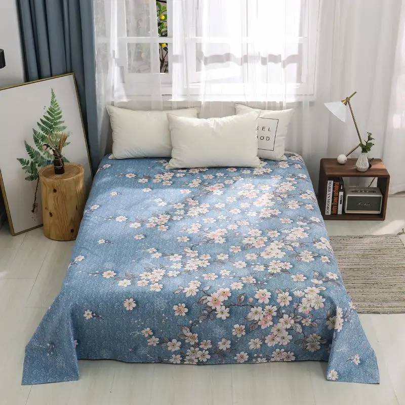 

Soft 100% Pure Polyester Bed Sheets King Queen Twin Full Sizes Comforter Bed Cover flower printed Quilting Bed Sheets Bedspread