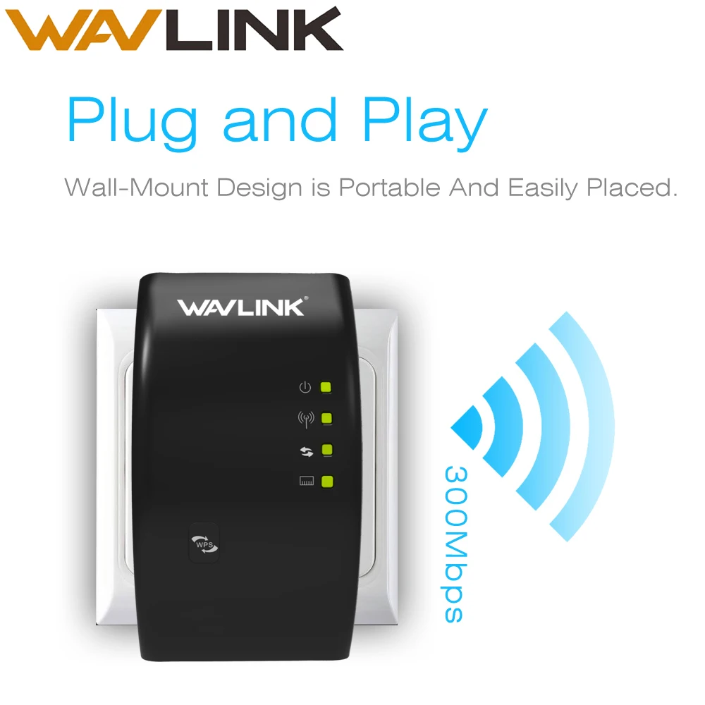 Беспроводной Wi Fi репитер Wavlink 300 Мбит/с расширитель диапазона усилитель сигнала