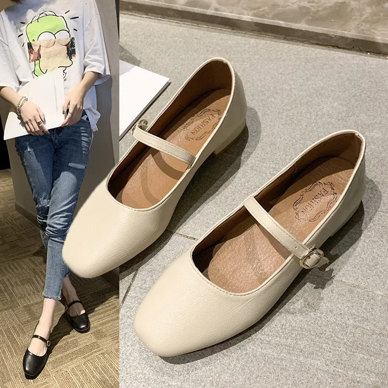 

Fashion casual shoes 2022 new spring and autumn shoes single shoes shallow mouth flat round head cute fairy peas shoes