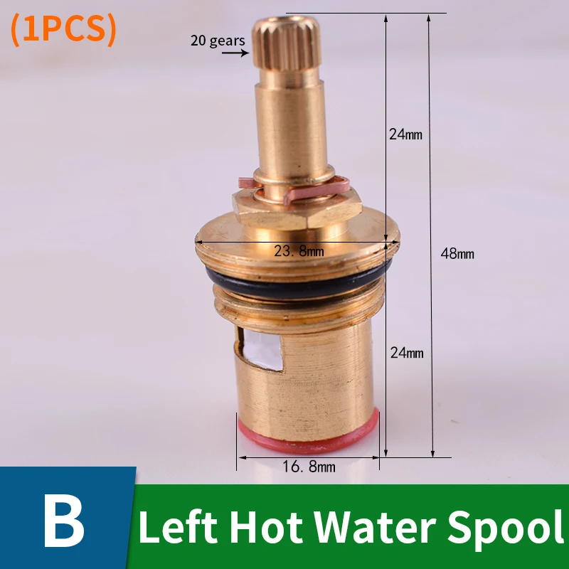B-Left Hot Water Кран-картридж смеситель латунный керамический Dics кран-букса быстрооткрывающийся душ картриджи 20 передач кухонный вентиль аксессуары для ванной комнаты - Цвет: B-Left Hot Water