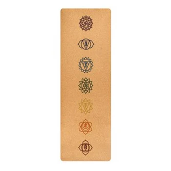 Seven chakras 1830*680*5 мм натуральный пробковый ТПЭ Коврик для йоги нескользящий пробковый коврик для йоги для фитнеса пилатеса гимнастический коврик Tapis Йога Тренажерный зал Спортивный Коврик - Цвет: Seven chakras