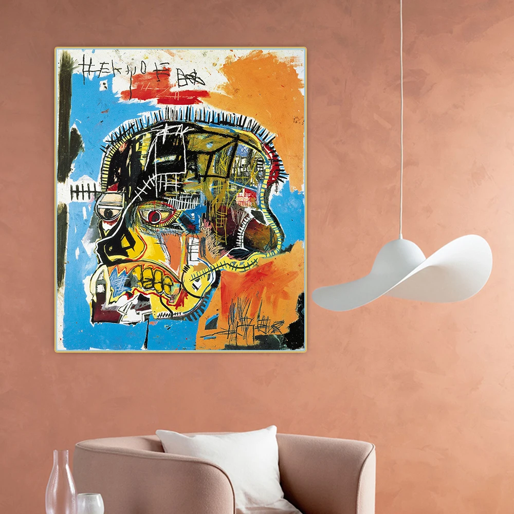 

Holover Jean Michel Basquiat "Untitled(Skull).1981"Abstract Graffiti Canvas Oil Painting Poster Wall Art Aesthetic Home Decor