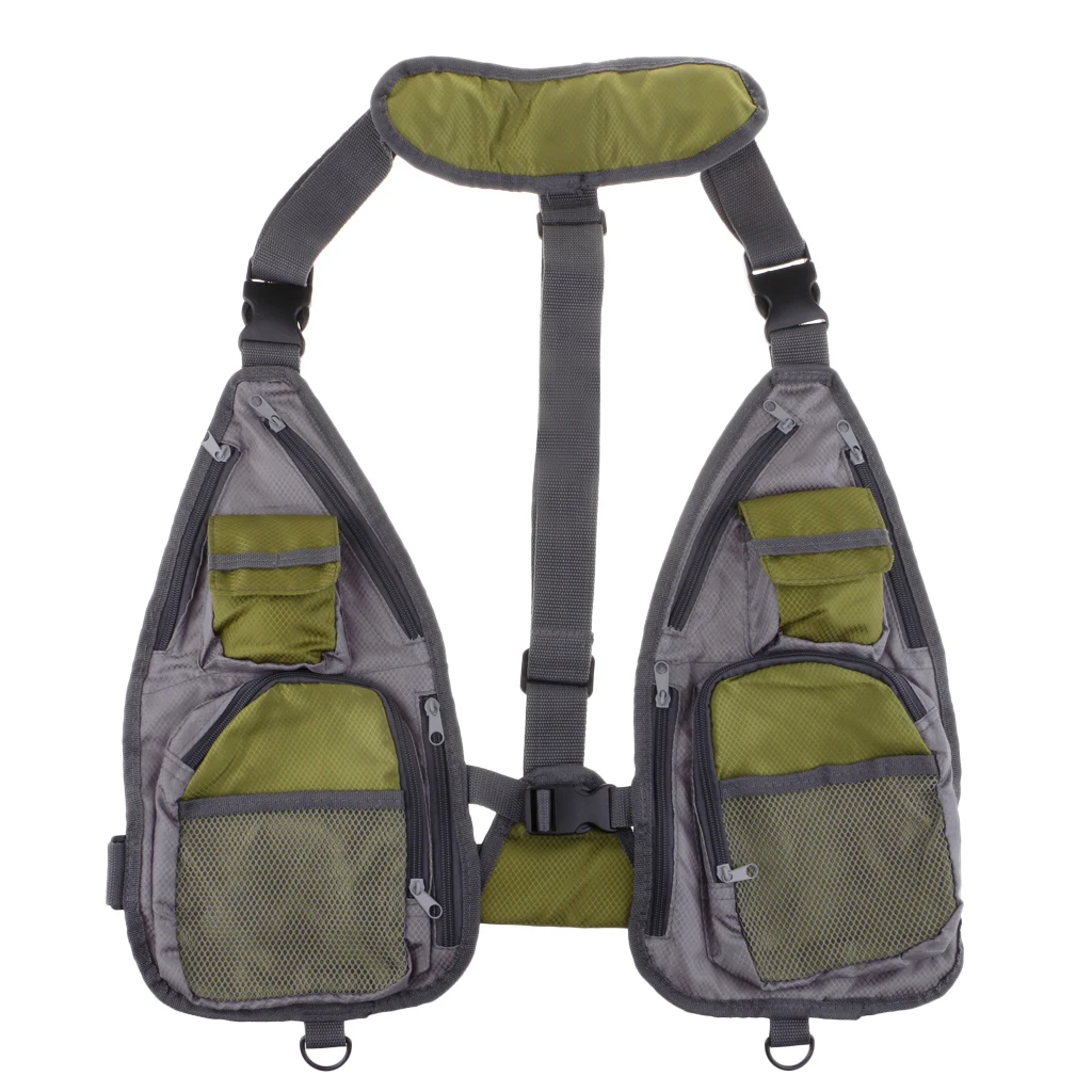 Multi-pocket Fly Fishing Vest Adjustable Chest Mesh Bag Pack Outdoors | Vests