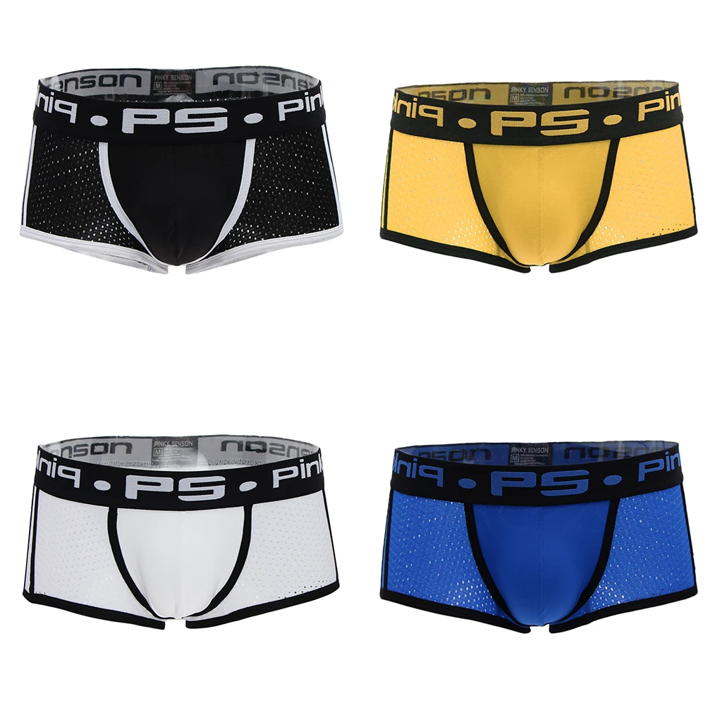 

Men's Stretch Breathable Mesh Boxer Briefs Underwear Low Rise Trunks