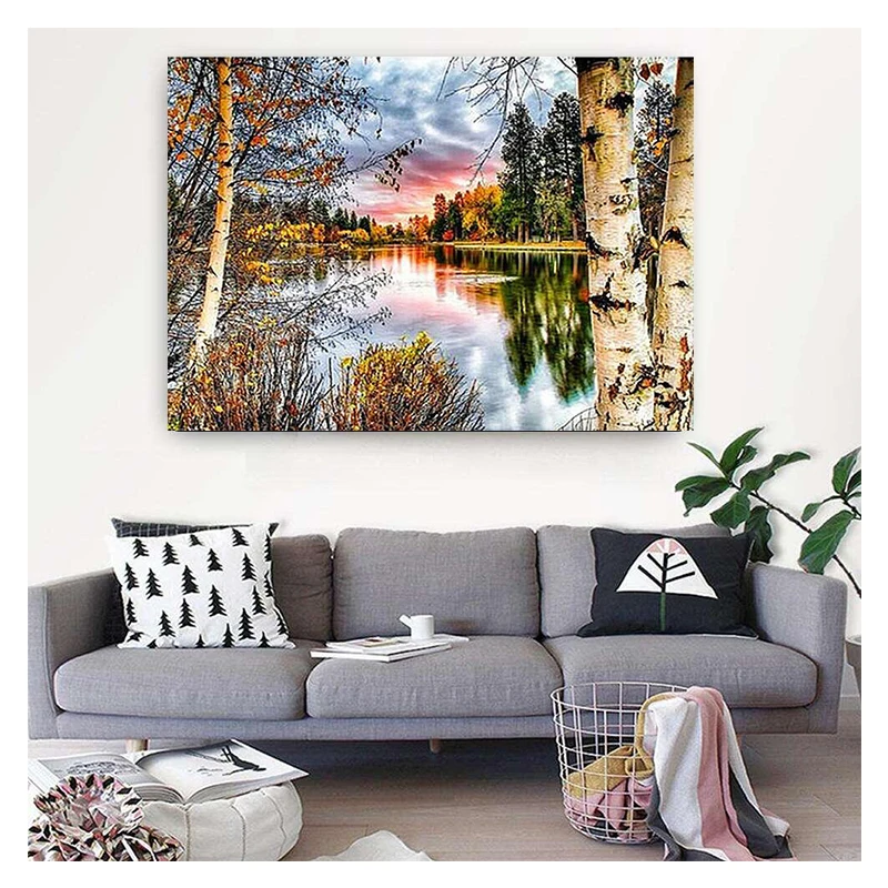 

Украшение, бриллиантовая мозаика 5D алмазная картина Полная площадь картина из страз Алмазная живописная вышивка Березовое дерево декор TY237