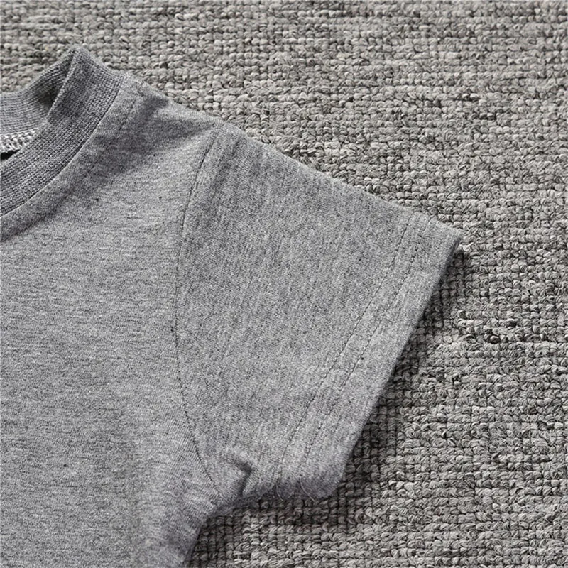 2020 хлопковая одежда для новорожденных футболка с мультяшным принтом серые