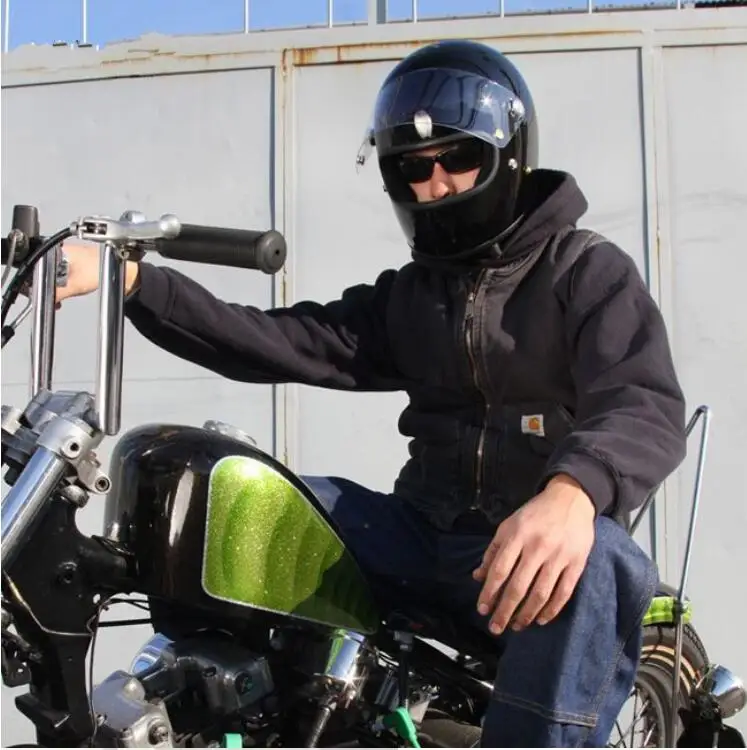 

Retro motorcycle electric bike samurai lens small helmet full face retro helmet