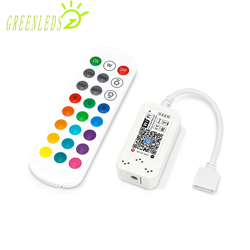 

LED Controller WIFI Music RGBW Controller 24Key Remote Controller 144W DC12-24V for RGB Color Strips with Hight Quality