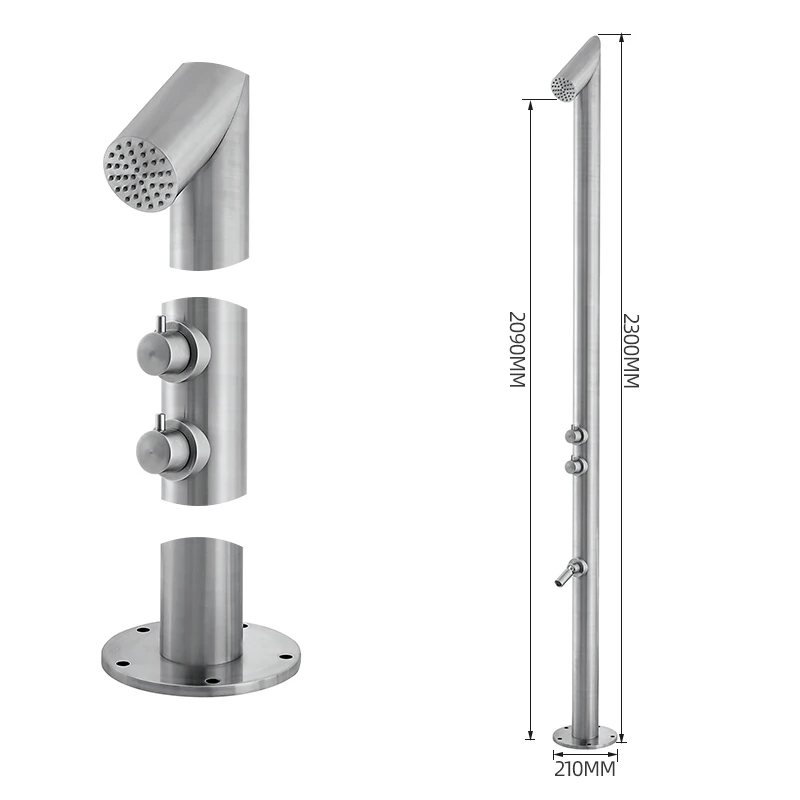 outdoor faucet A03 Напольный смеситель для душа Матовый никель открытый смеситель для душа отдельно стоящий для ванной душевая колонна для пляжа сауна кран для душа комплект - Цвет: outdoor faucet A03