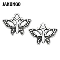 10pcs antique silver plated butterfly charms pendants for bracelet jewelry making accessories diy handmade 15x19mm