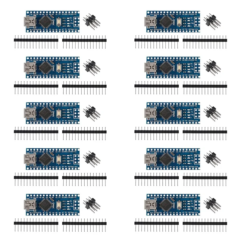 

10 шт. для Arduino Mini Nano V3.0 ATmega328P 5 в 16 м микроконтроллер платы модуля для ArduinoIDE