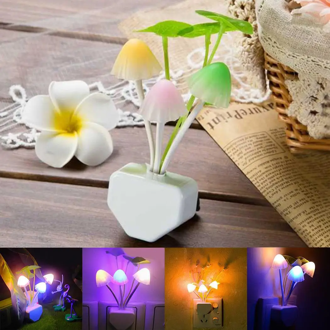 Красочный романтический сенсор светодиодный ночник США вилка водная трава лист