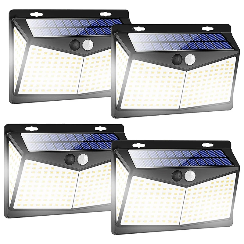 Уличное освещение на солнечной батарее 208 светодиодов/3 режима ночное с датчиком