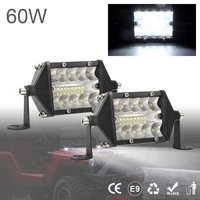 2pcs 3 row 5 inch 60w led light bar waterproof off road driving led work light bar combo beam for car tractor boat truck