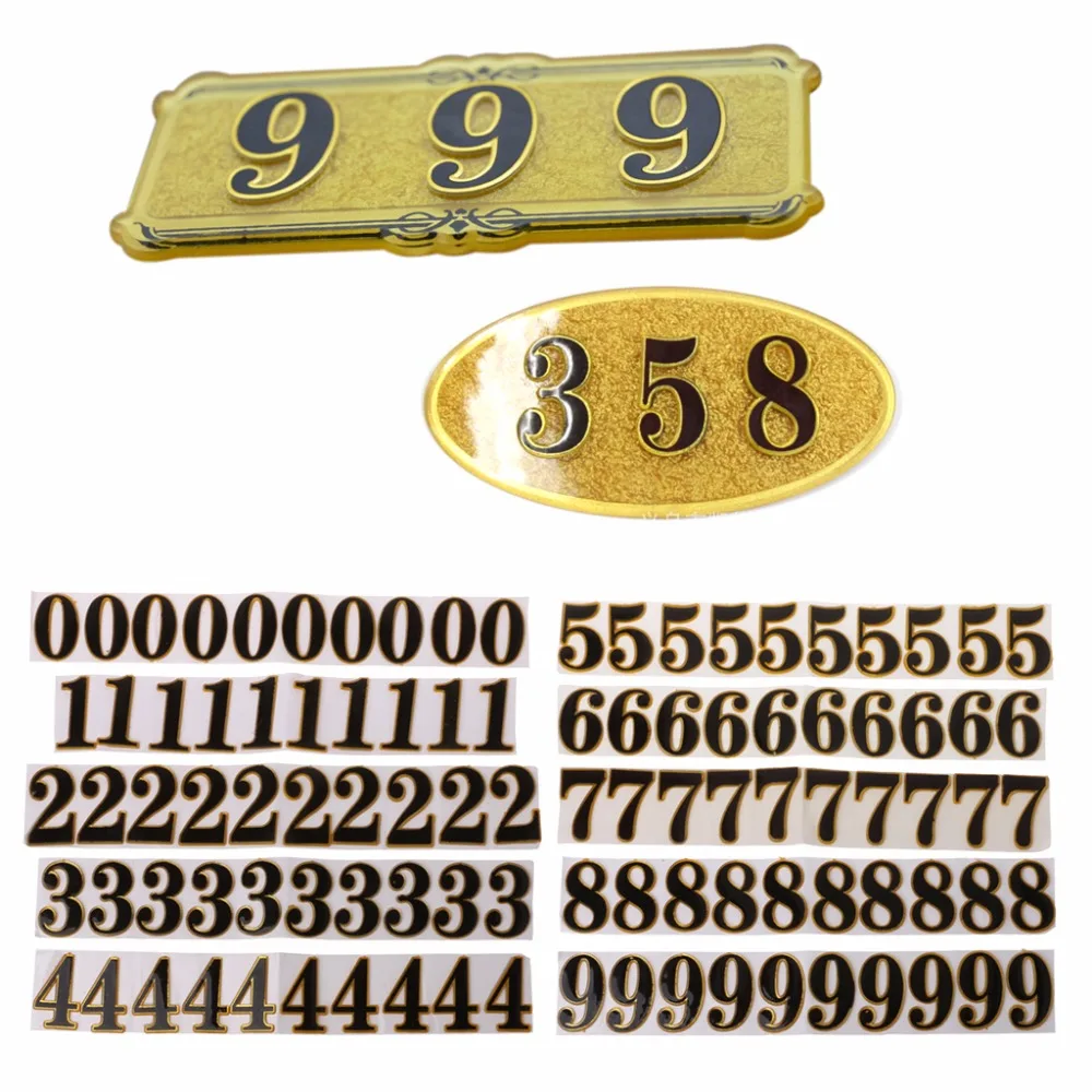 10 шт. DIY номер двери Номер номера адрес офис дом 0 9 отель знак|Дверные таблички| |