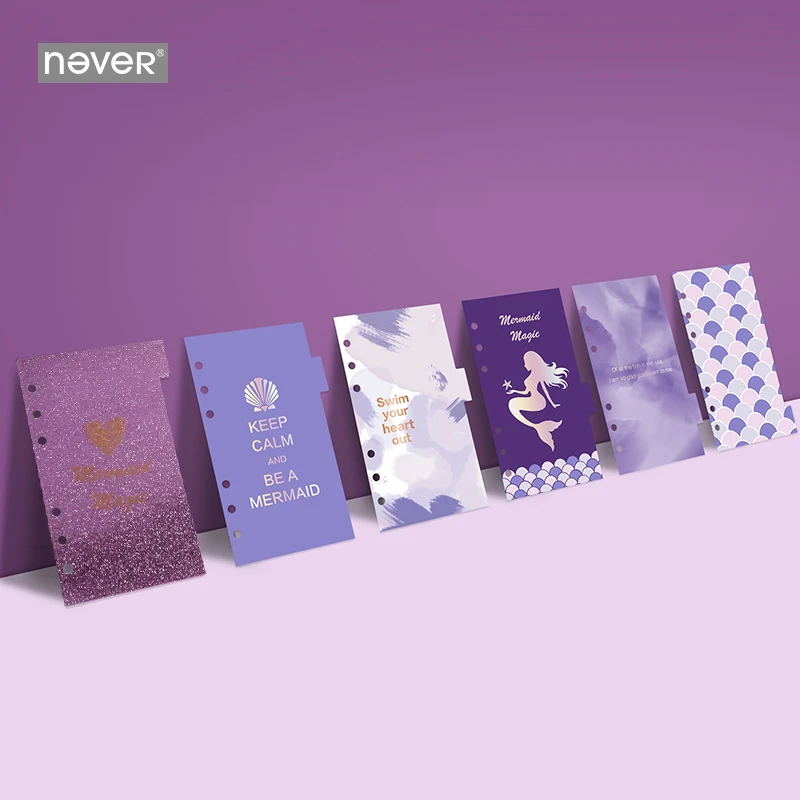 

Записная книжка Never Mermaid s и журналы индексный разделитель, наполнитель для блокнота на спирали Filofax аксессуары для планировщика, милые канце...