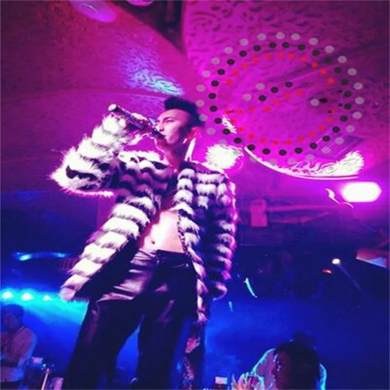 Women'S Fur Jacket Imitation Fox Coats American Bar Nightclub Performance Clothes Casual Warm Autumn Winer White