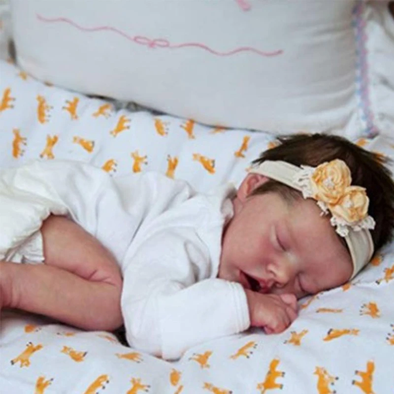 

HX5D 18/48CM Realistic Baby Girl Doll Toy Stuffed Caucasian Doll for Infant Newborn