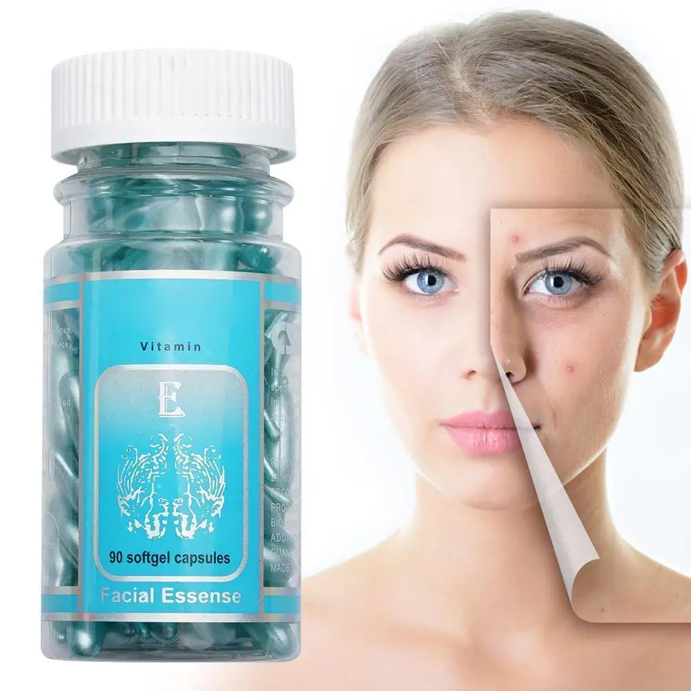 

90pcs/bottle Vitamin E Capsules Serum Spot Acne Removing Whitening Cream VE Freckle Capsule