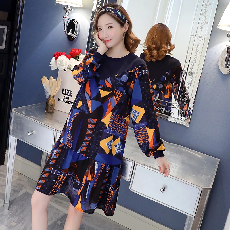 Платье для беременных вечерние платья с длинным рукавом и цветочным принтом