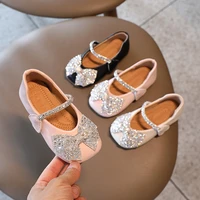 kids casual flats girls princess shoes 2021 spring autumn new kids school dance shoes rhinestone solid color bow cute fashion