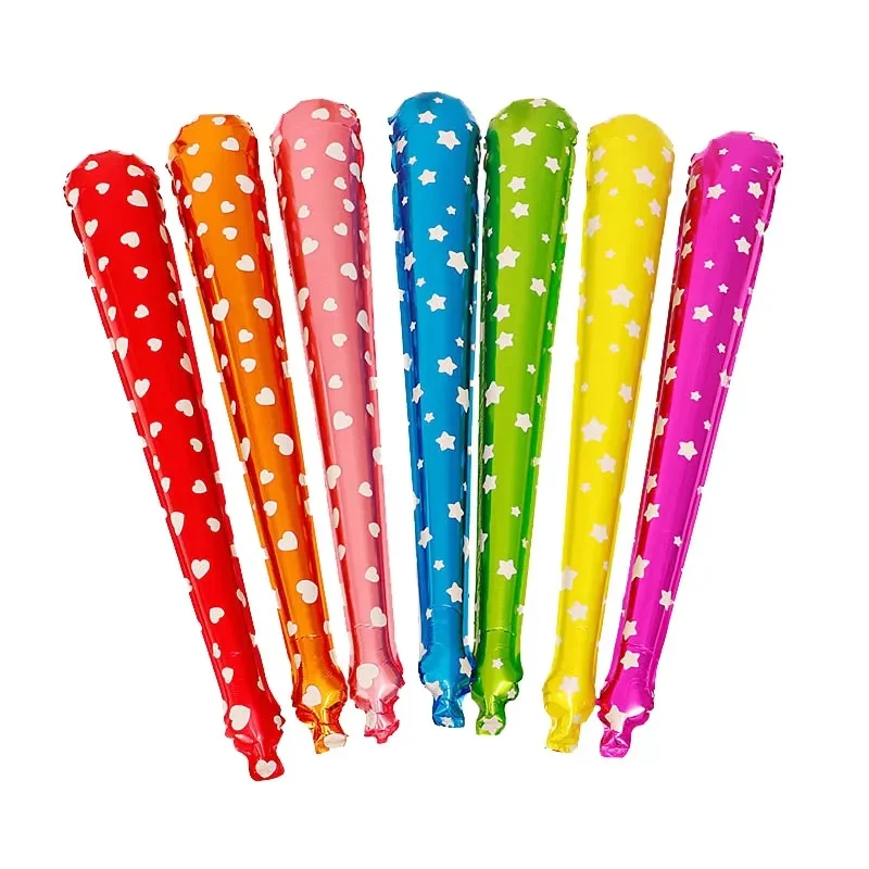 

Cheering Stick Handheld Cheering Stick with Bell Aluminum Film Inflatable Balloon Stick Children's Toys Party Supplies