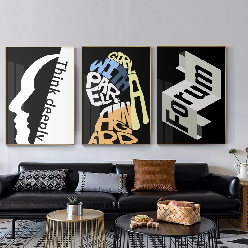 

Girl with A Pearl Earring Abstract Creative Wall Art Picture Canvas Painting Poster and Print for Living Room Interior Decor