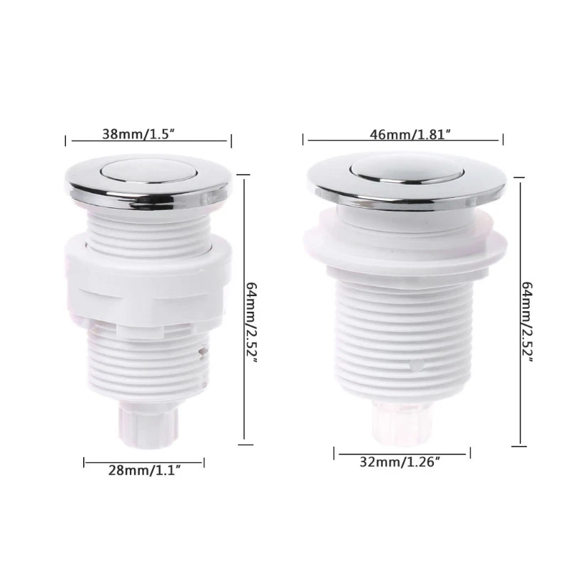 

28mm/32mm On Off Push Air Switch Button For Bathtub Spa Waste Garbage Disposal Pneumatic Switch