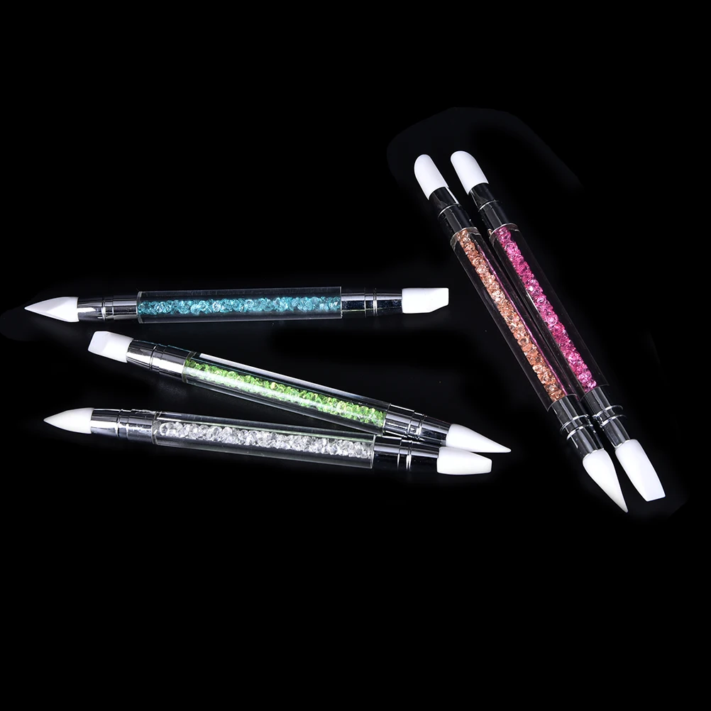 3D Image DIY Dotting Brush Drawing Nail Art Tools 2 Way Rhinestone Crystal Pen Sculpture | Красота и здоровье