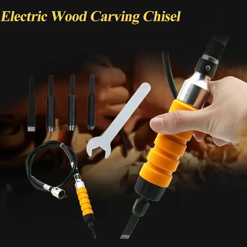 

Electric Wood Chisel Carving Cutter Knife Impact Chisel Furniture Woodworking Root Carving Tool For Table Grinder Electric Drill