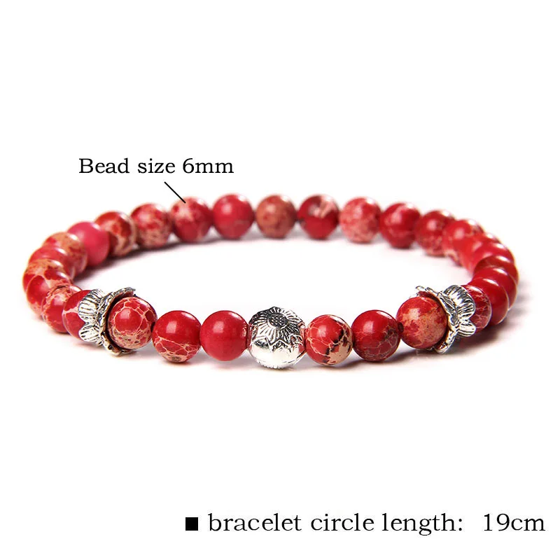 

6 mm Green Sea Sediment Jaspe Bracelets Couples Jewelry Men Lucky Silver Color Craft Beads Charm Bangle Women Stretch Bracelet
