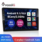 Podofo 2 Din Android 7 9 10 дюймов Carplay Автомобильный мультимедийный плеер 4G для Volkswagen Nissan Hyundai Kia Toyota Hyundai Ford Renault