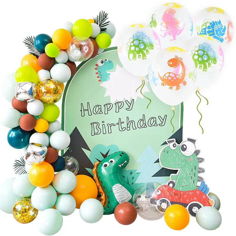 

10 шт 12 Дюймов прозрачный динозавр воздушных шаров из латекса, зеленых воздушных шаров для динозавров вечерние детей Baby Shower День рождения ве...