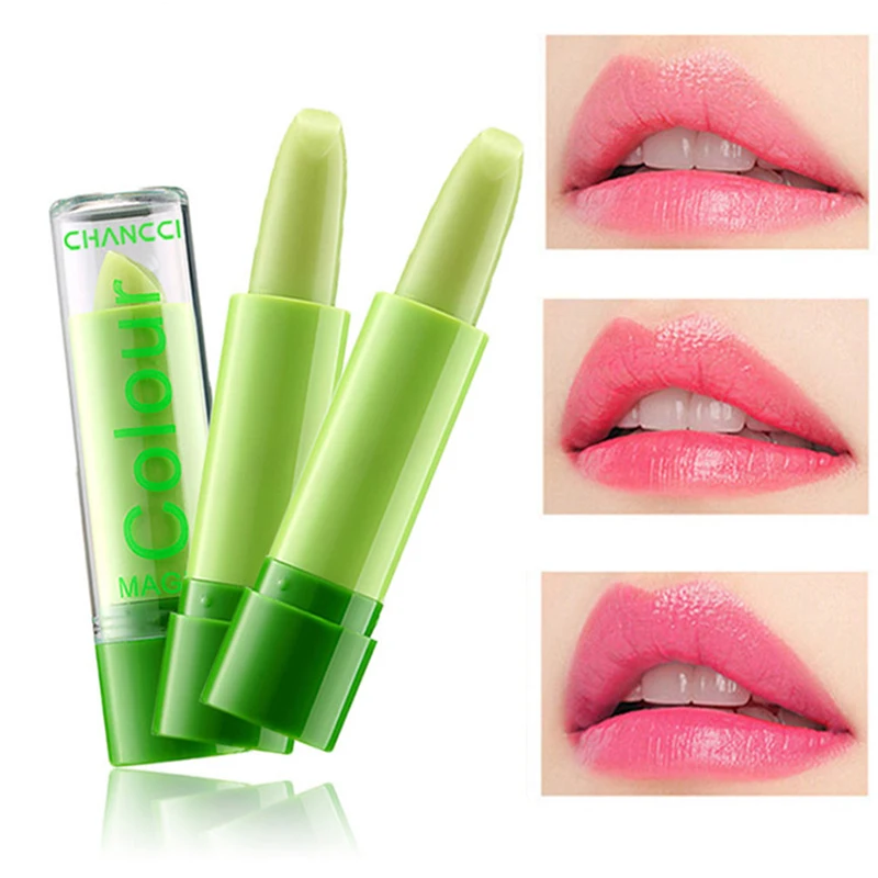 Натуральный температурный меняющий цвет бальзам для губ с алоэ вера стойкая