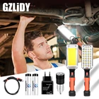 Мощный Фонари светодиодный рабочий светильник Портативный COB вспышка светильник USB Перезаряжаемые 18650 фонарь с магнитным крючком Водонепроницаемый ремонт лампы