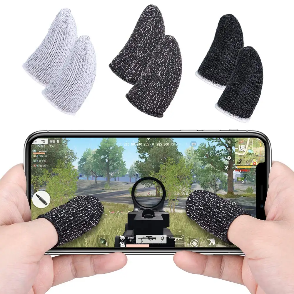 2PCS Beehive Sleep-proof Sweat-proof Professional Touch Screen Thumbs Finger Sleeve for Pubg Mobile Phone Game Gaming Gloves