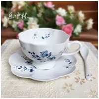 european style coffee set chinese traditional pattern coffee milk tea fruit tea cup and saucer 220ml ceramic material