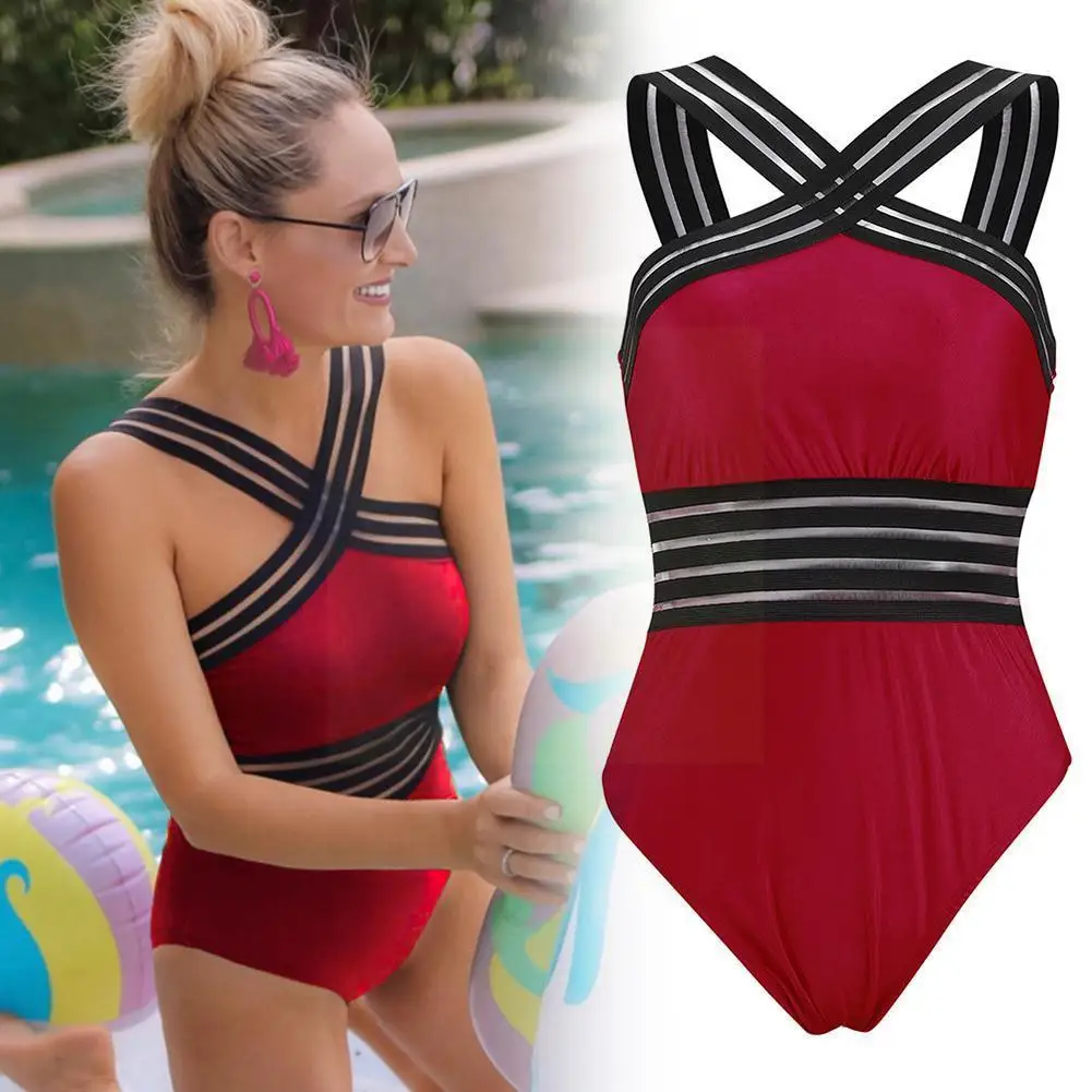 

One Piece Cotton Blend Sexy Bikini Black Striped Women's Pool Party Everyday Bandage Leisure Swimsuit Beach Bathing M3o5