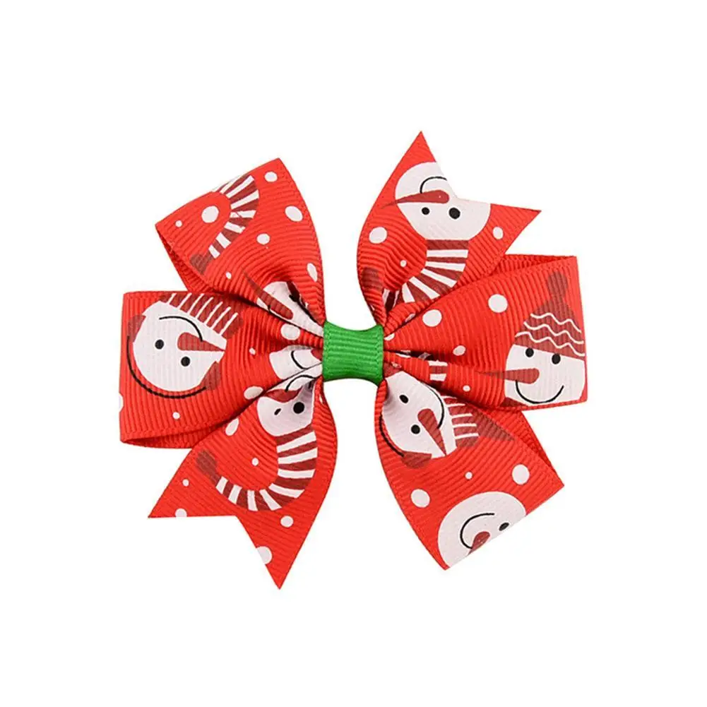 Рождественские заколки для волос с бантом девочек ленты банты детей праздничные
