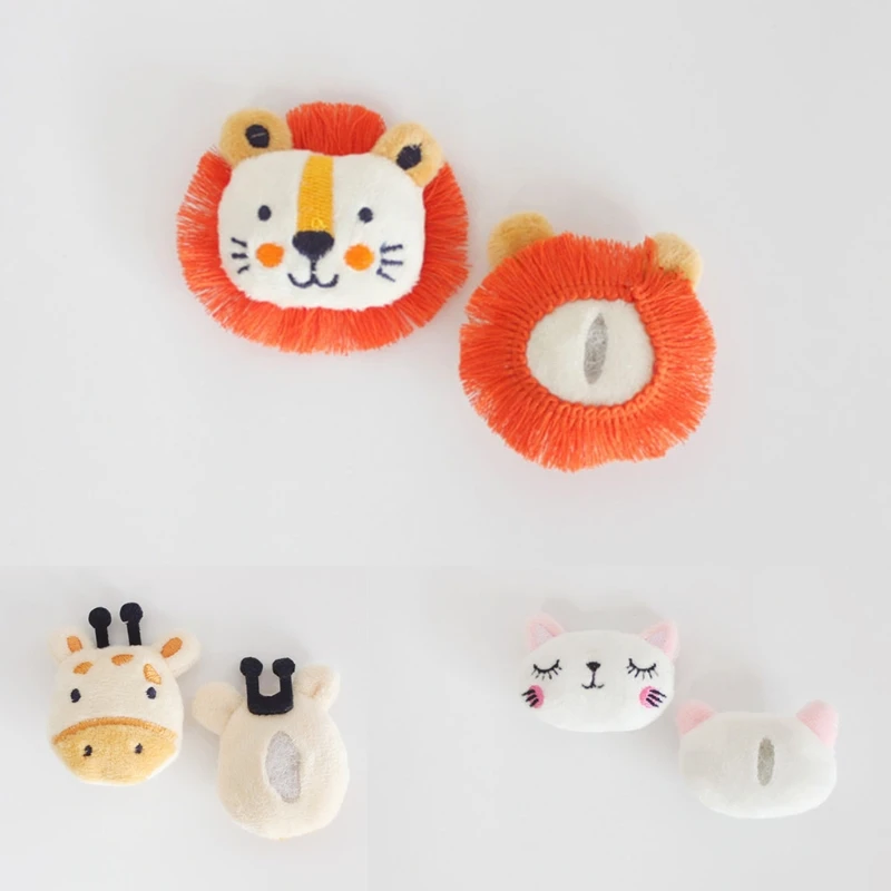 

M89E 20 Pcs Plush Lion Cat Giraffe Brooch Pin Hair Band Shoes Badge Clip Festive Corsages Breastpin Clothes Buckles