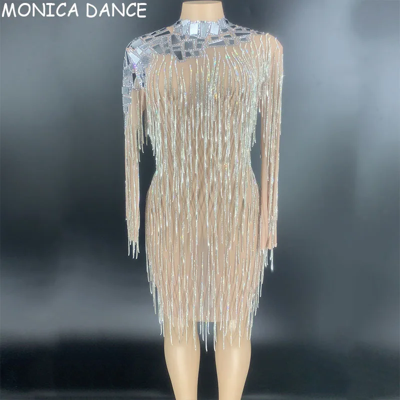 Женское Прозрачное платье с длинным рукавом золотистого цвета