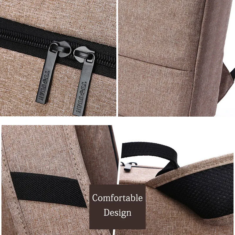 

Simple Business Backpacks Men Waterproof Travel Laptop Back Pack Women Fashion Solid Light Daily School Shoulder Tote Bags B026