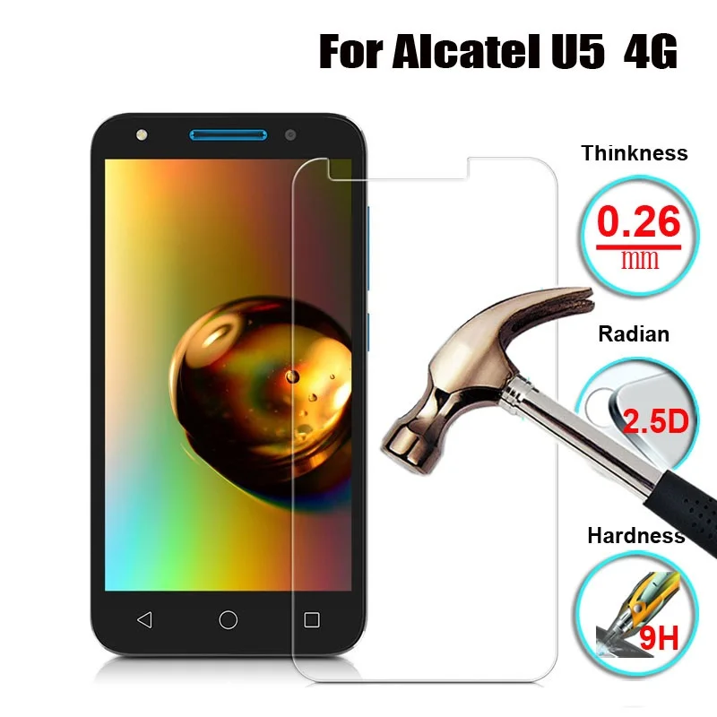 0 26 мм 9H Настоящее Закаленное стекло для Alcatel U5 4G устойчивая к царапинам
