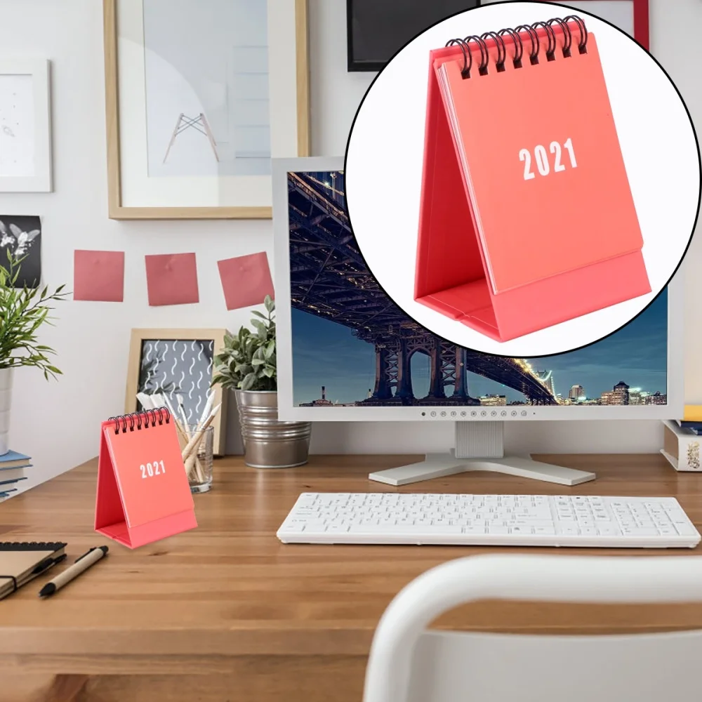 

4pcs Color Mini Desktop 2021 Calendar Daily Schedule Planner Desk Calendar