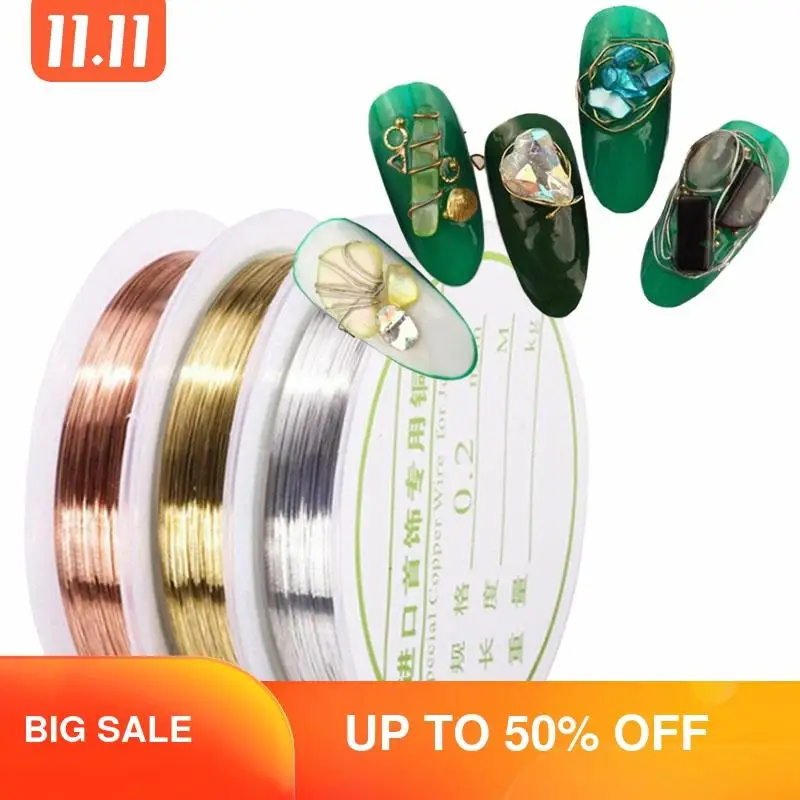 

3Colors Metal Wire Fashion 3D Nail Artist Professional Rose Gold Silver Wire Metal DIY Decoration Accessories Nails Art Tool Set