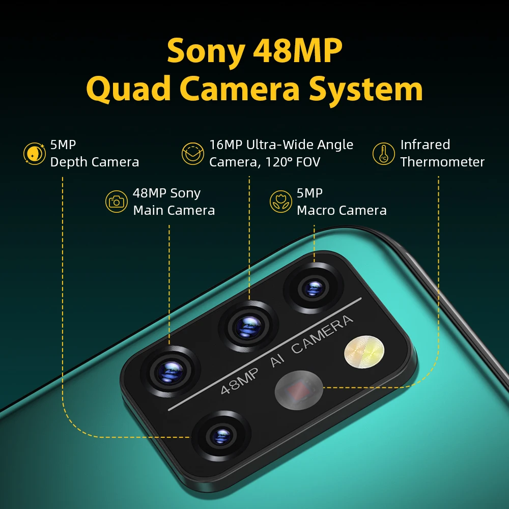 2021 umidigi a9 pro android 11 ram 8gb 128gb samrtphone 48mp ai matrix quad camera helio p60 octa core 6 3fhd display 4150mah free global shipping