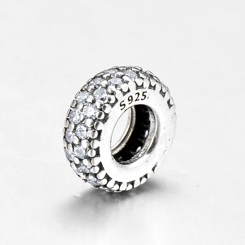 2018 Горячие сверкающие CZ Изящные бусины разделители для женщин подарок 925