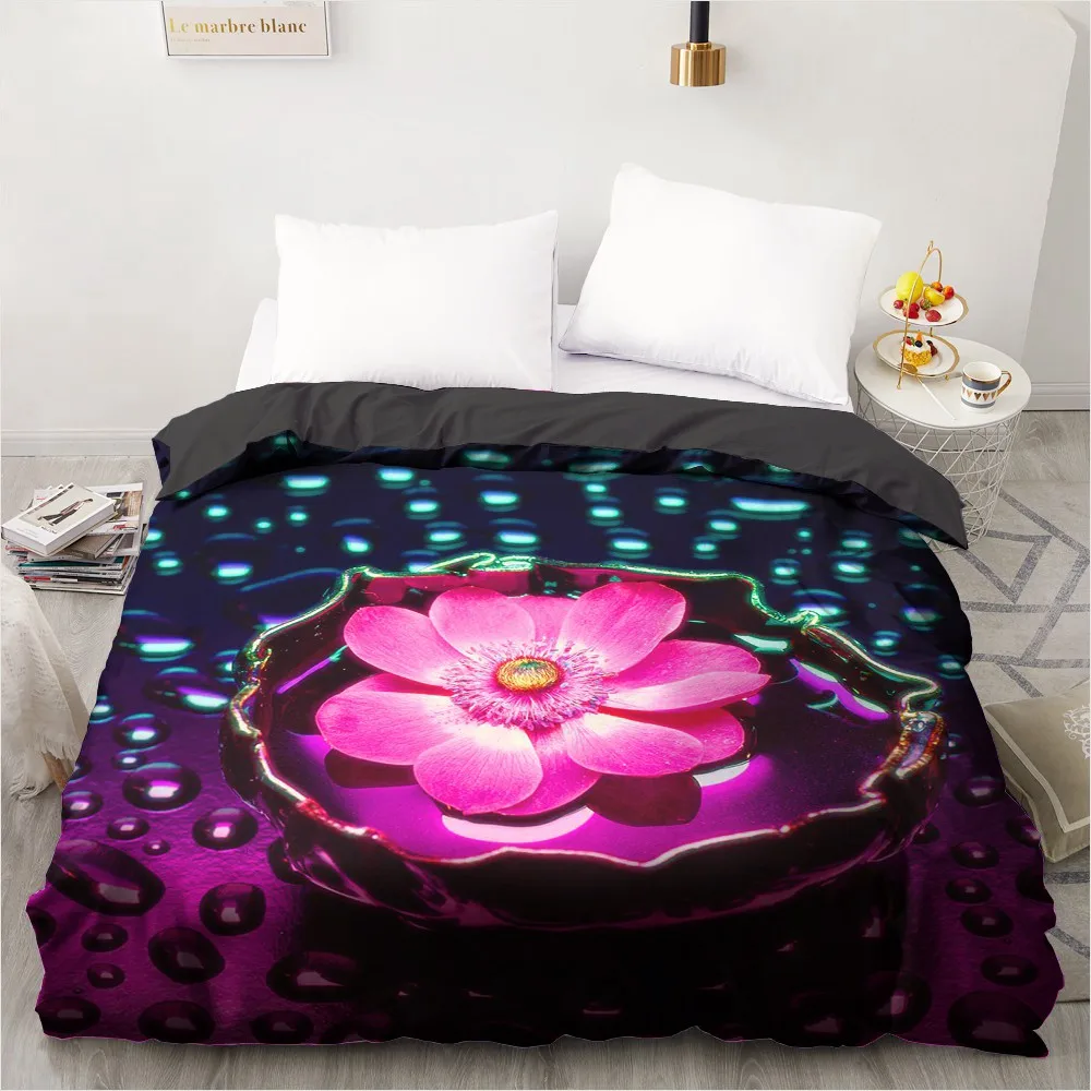 

3D Duvet Cover Custom 140x200 200x200 Comforter/Quilt/Blanket case Twin Full Queen Bedding For Wedding Flower Microfiber